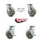 Service Caster 6 Inch Thermoplastic Rubber Caster Set with Roller Bearing 2 Swivel Lock 2 Brake SCC-30CS620-TPRRF-BSL-2-TLB-2 - alternate 2